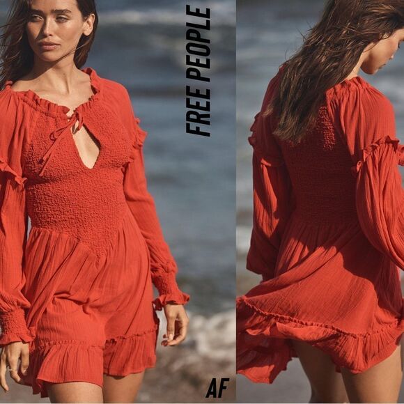 FREE PEOPLE KISS AND TELL MINI IN RED NEW XS - Picture 2 of 6